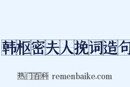 韩枢密夫人挽词造句是什么意思的图片